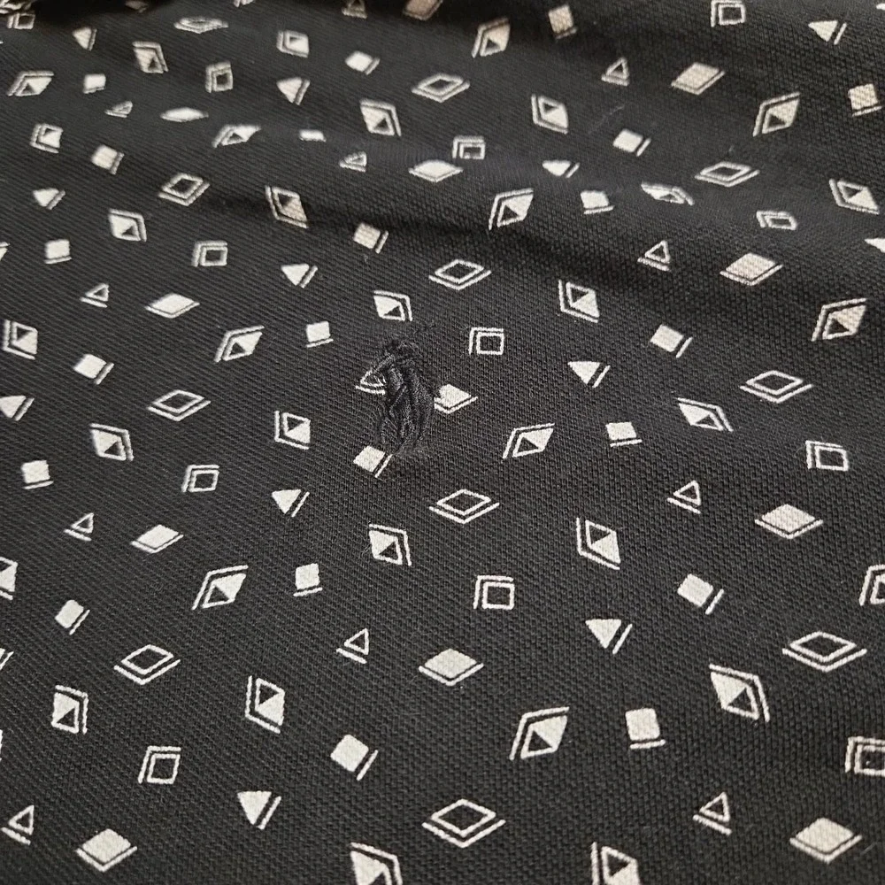 Polo Ralph Lauren Mens Large Black Geometric Diamond Featherweight Mesh Polo